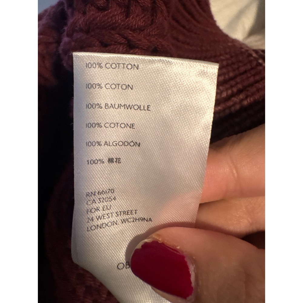 FREE PEOPLE | Sweetheart Mock Neck Sweater Women S Garnet Chunky Knit Boho Cozy - Picture 5 of 6